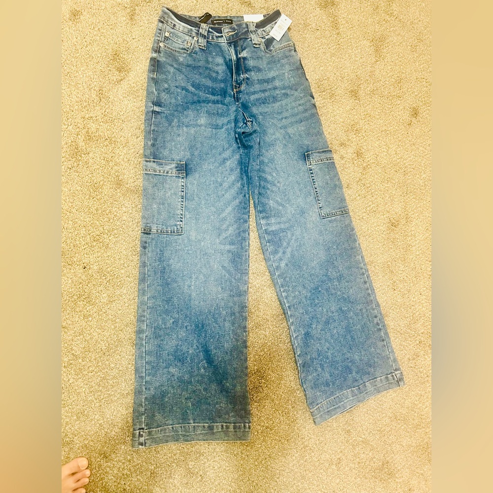 Bluenotes Dark Blue Super High Rise & Wide Leg Jeans - Picture 2 of 3
